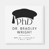 Aangepaste PhD Doctorshoed Doctoraat Afstuderen Magneet (Voorkant)
