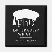 Aangepaste PhD Doctorshoed Doctoraat Afstuderen Magneet (Voorkant)