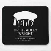 Aangepaste PhD Doctorshoed Doctoraat Afstuderen Muismat (Voorkant)