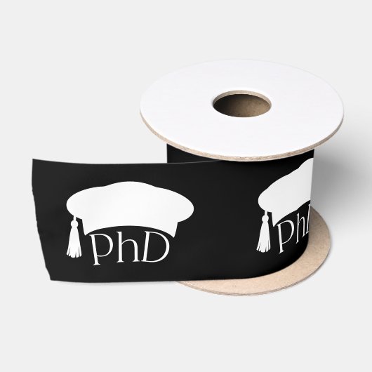 Aangepaste PhD Doctorshoed Doctoraat Afstuderen Satijnen Lint (Spoel)