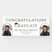 Aangepaste PhD Doctorshoed Doctoraat Afstuderen Spandoek (Horizontaal)