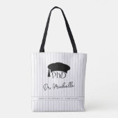 Aangepaste PhD Doctorshoed Doctoraat Afstuderen Tote Bag (Achterkant)