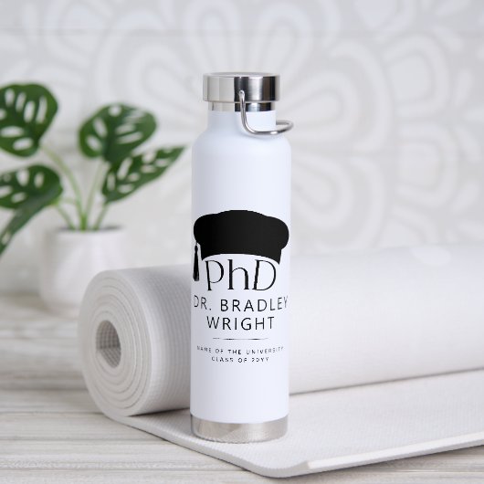Aangepaste PhD Doctorshoed Doctoraat Afstuderen Waterfles (Yoga)