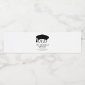 Aangepaste PhD Doctorshoed Doctoraat Afstuderen Waterfles Etiket (Enkel label)