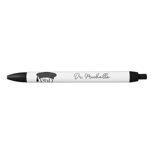 Aangepaste PhD Doctorshoed Doctoraat Afstuderen Zwarte Inkt Pen (Voorkant)