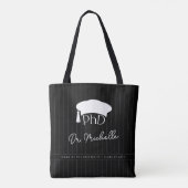 Aangepaste PhD Doctorshoed Doctoraat Diploma Afstu Tote Bag (Achterkant)