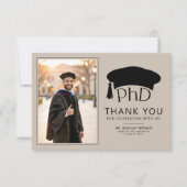 Aangepaste PhD Doctorshoed Doctorale Graad Afstude Bedankkaart (Voorkant)