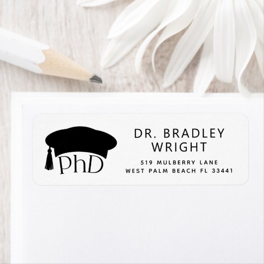 Aangepaste PhD Doctorshoed Doctorale Graad Afstude Etiket (Insitu)