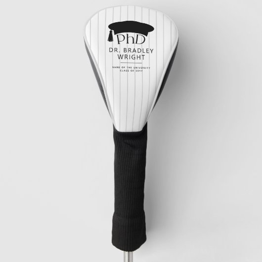 Aangepaste PhD Doctorshoed Doctorale Graad Afstude Golfheadcover (Voorkant)