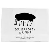 Aangepaste PhD Doctorshoed Doctorale Graad Afstude Groot Cadeauzakje (Achterkant)
