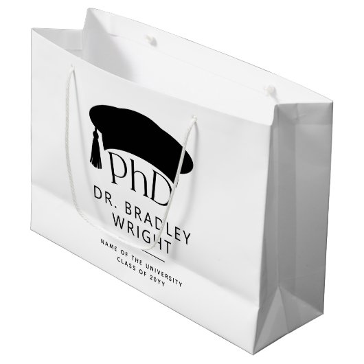 Aangepaste PhD Doctorshoed Doctorale Graad Afstude Groot Cadeauzakje (Voorkant Gekanteld)