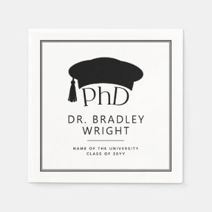 Aangepaste PhD Doctorshoed Doctorale Graad Afstude Servet