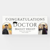 Aangepaste PhD Doctorshoed Doctorale Graad Afstude Spandoek (Horizontaal)