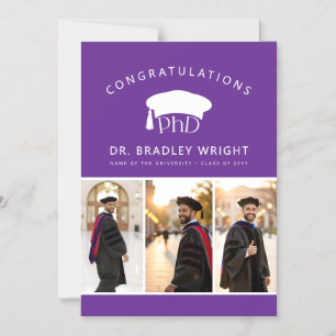 Aangepaste PhD-hoed doctoraat afstuderen magnetisc Magnetische Uitnodiging