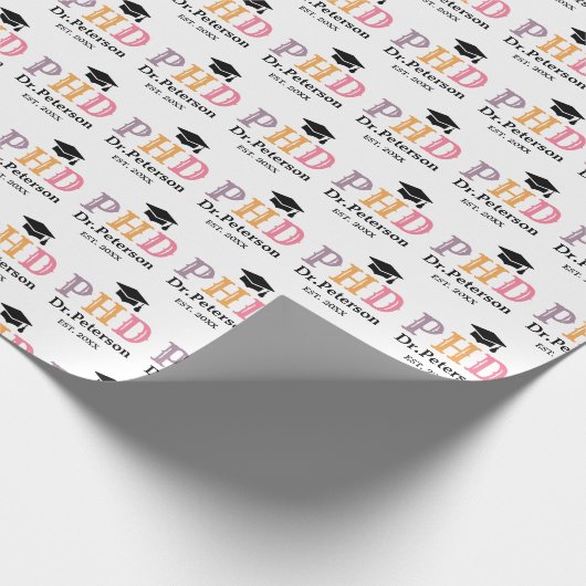 Aangepaste PhD OF Doctoraat Afstuderen Gift Cadeaupapier (Hoek)