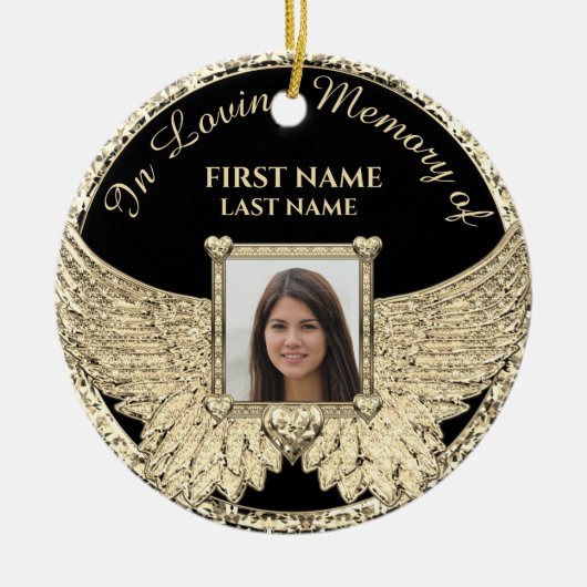 Aangepaste Photo Angel Wings-keramische sierelemen Keramisch Ornament (Voorkant)