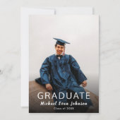 Aangepaste Photo Blue Afstuderen Class of Invitati Kaart (Voorkant)