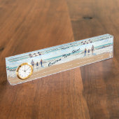 Aangepaste Photo Desk Bord Gift met Tekst Naambordje (Zijkant)