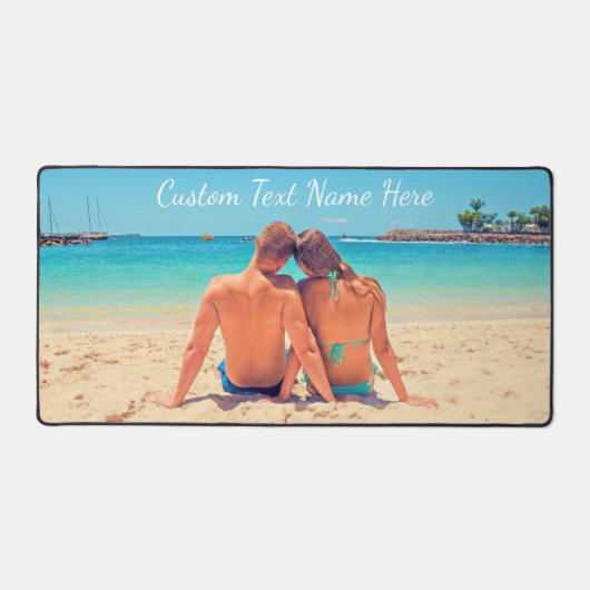Aangepaste Photo Desk Mat met Uw Foto's en Tekst (Voorkant)
