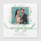 Aangepaste Photo Floral Verloving Aankondigingsscr (Voorkant)