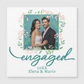 Aangepaste Photo Floral Verloving Aankondigingsscr (Voorkant)