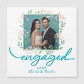 Aangepaste Photo Floral Verloving Aankondigingsscr (Voorkant)