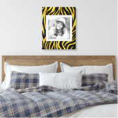 Aangepaste Photo Gold-Zebra Canvas Afdruk (Insitu (Slaapkamer))