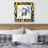 Aangepaste Photo Gold-Zebra Canvas Afdruk (Insitu (Slaapkamer))