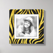 Aangepaste Photo Gold-Zebra Canvas Afdruk (Voorkant)