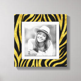 Aangepaste Photo Gold-Zebra Canvas Afdruk