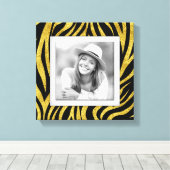 Aangepaste Photo Gold-Zebra Canvas Afdruk (Insitu (Houten vloer))