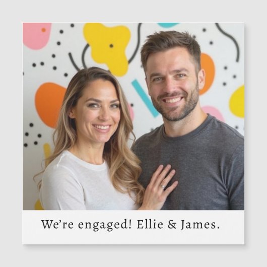 Aangepaste Photo Name Verloving Announcement Scrip (Voorkant)