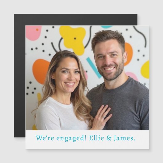 Aangepaste Photo Name Verloving Announcement Scrip (Voorkant / Achterkant)