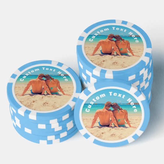 Aangepaste Photo Poker Chips met uw foto's en teks (Opstapeling)