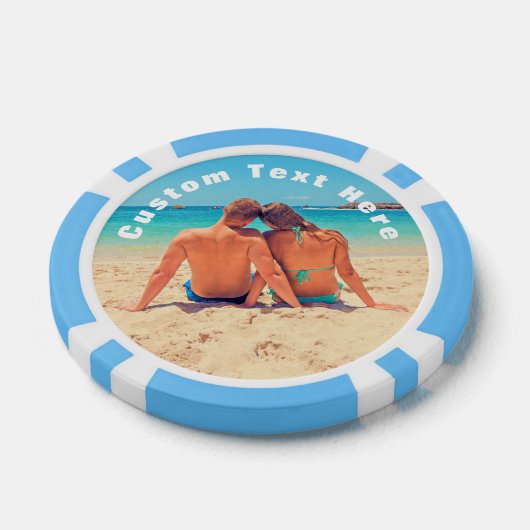 Aangepaste Photo Poker Chips met uw foto's en teks (Enkel)