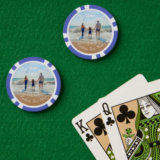 Aangepaste Photo Poker Chips met uw foto's en teks (Pokertafel (Dubbel))