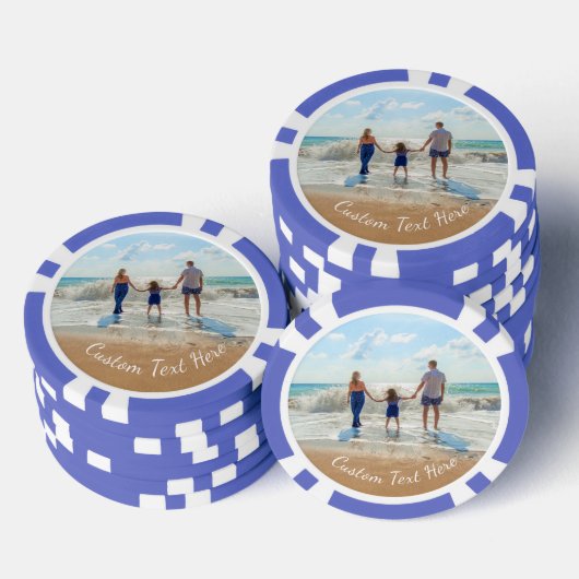 Aangepaste Photo Poker Chips met uw foto's en teks (Opstapeling)