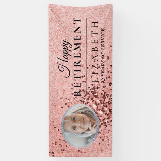 Aangepaste Photo Retirement Party-banner Spandoek (Verticaal)