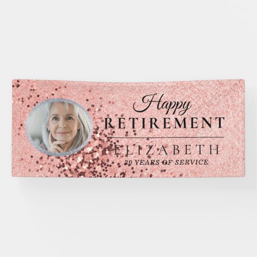 Aangepaste Photo Retirement Party-banner Spandoek (Horizontaal)