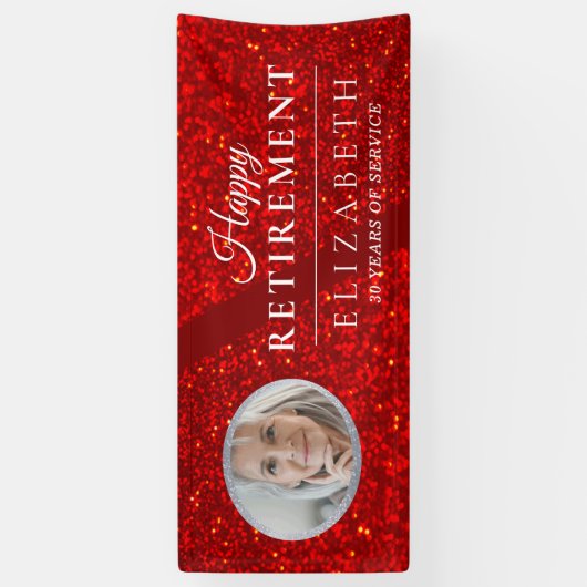Aangepaste Photo Retirement Party-banner Spandoek (Verticaal)