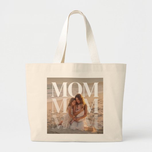 Aangepaste PhotoPop Moeder Grote Tote Bag (Voorkant)