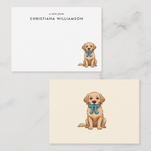 Aangepaste Pi-dag hond met Pi-symbool | Pi-dag Notitiekaartje (Voorkant / Achterkant)
