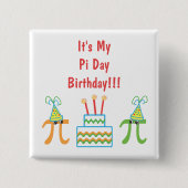 Aangepaste PI-dag verjaardag Vierkante Button 5,1 Cm (Voorkant)