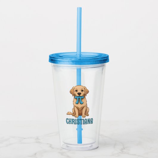 Aangepaste Pi Day Hond met Pi symbool | Happy Pi D Acryl Drinkbeker (Voorkant)