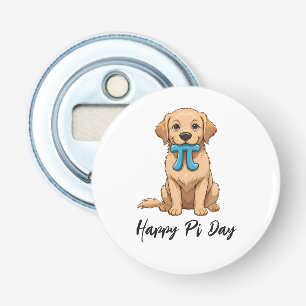 Aangepaste Pi Day Hond met Pi symbool Happy Pi D Button Flesopener