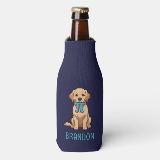 Aangepaste Pi Day Hond met Pi symbool | Happy Pi D Flesjeskoeler (Fles Voorkant)