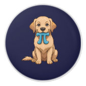 Aangepaste Pi Day Hond met Pi symbool | Happy Pi D Keramische Knop (Voorkant)