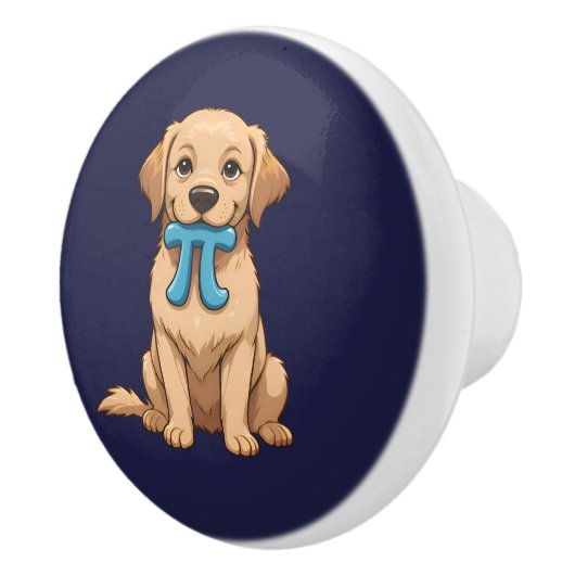 Aangepaste Pi Day Hond met Pi symbool | Happy Pi D Keramische Knop (Rechts)