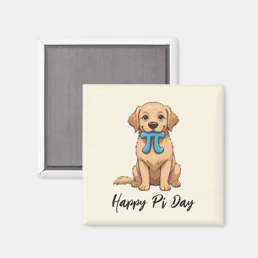 Aangepaste Pi Day Hond met Pi symbool | Happy Pi D Magneet (Voorkant / Achterkant)