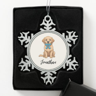 Aangepaste Pi Day Hond met Pi symbool Happy Pi D Tin Sneeuwvlok Ornament